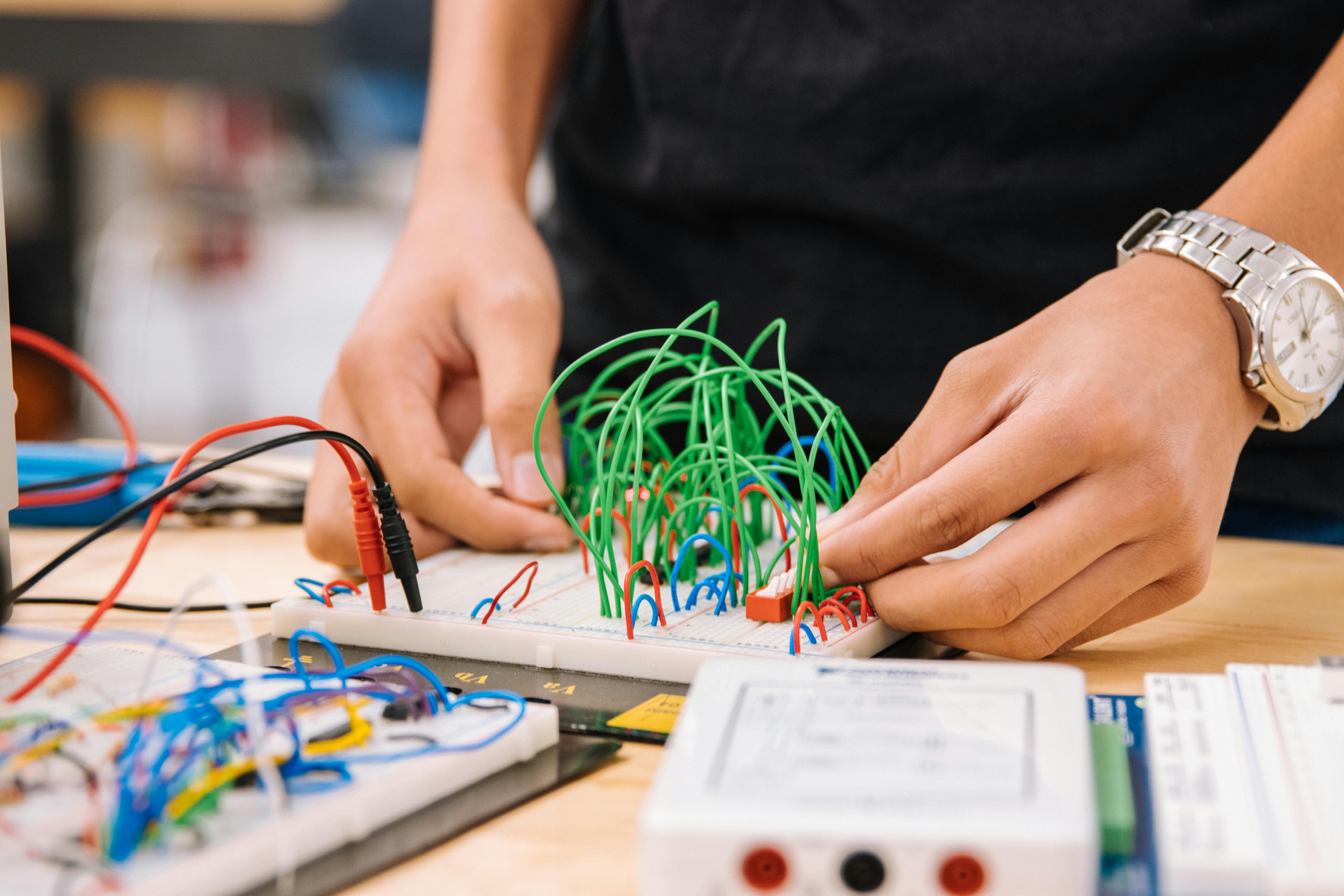Student building smart robot
